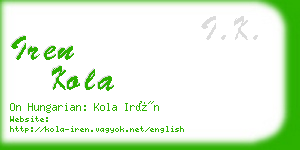 iren kola business card